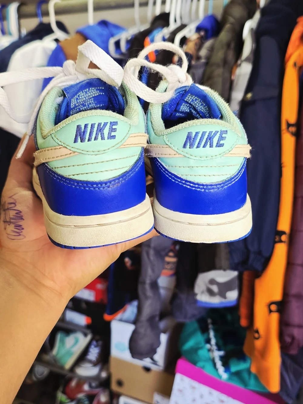 Nike Kids' Multicolor Low-Top Skate Shoe - Salmon / Pink/Blue/Cream